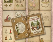 Kate Greenaway Antique Book Pages. Digital Ephemera Kit. Nine 2-page sheets + Back Liner. Junk Journal, Scrapbook, Card Making, Decoupage