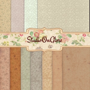 8,5 x 11 papierverpakking neutrale kleuren en grunge bloemen, damast achtergronden, voering, 11 digitale pagina's voor ongewenste tijdschriften, scrapbooking, decoupage, briefpapier