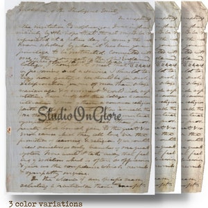 Gealterte Handgeschriebene Predigt c. 1854, 8,5x11 digital für Junk Journals, Scrapbooks, Decoupage, Kartenherstellung, antike Papiere, kursive Handschrift