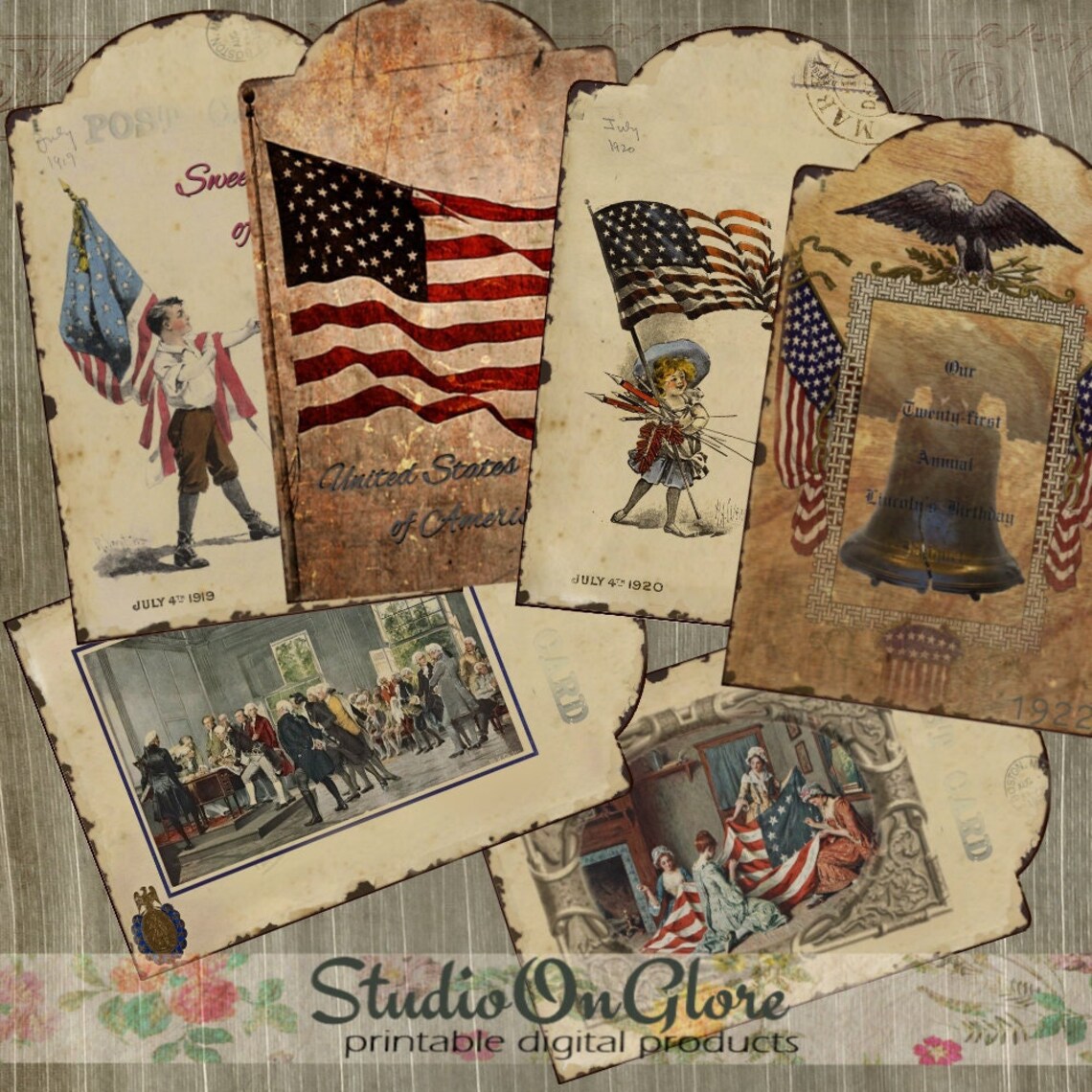 Printable Patriotic Package Hang Tags 6 US Independence Day - Etsy