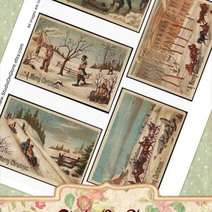 Pu&ograve; includere: Un set di cinque cartoline di Natale vintage con scene invernali. Le cartoline sono stampate su carta spessa con una superficie testurizzata. Le immagini raffigurano persone che pattinano sul ghiaccio, slittano e si godono il tempo invernale. Le cartoline sono in buone condizioni con alcuni segni di usura.