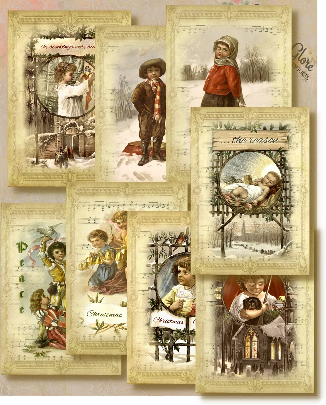 8 nostalgische Weihnachtskarten zum Ausdrucken. Sofort Etsy