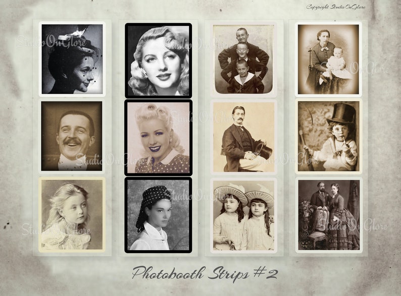 Vintage Photobooth Strips. 36 Printable Antique Photos on 12 - Etsy