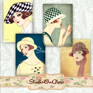 Vintage Magazine Massaguer Art Deco Fashionistas - 3.5x5&quot; printables for Junk Journals, Scrapbooking, Decoupage, Card Making, Smash Journals