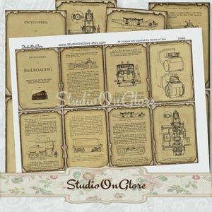 May include: A vintage, sepia-toned illustration of a steam locomotive engine. The image is from an encyclopedia of railroading and includes detailed drawings of the engine's components. The text on the page reads "Encyclopedia of Railroading" and "Encyclopedia of Railroading".