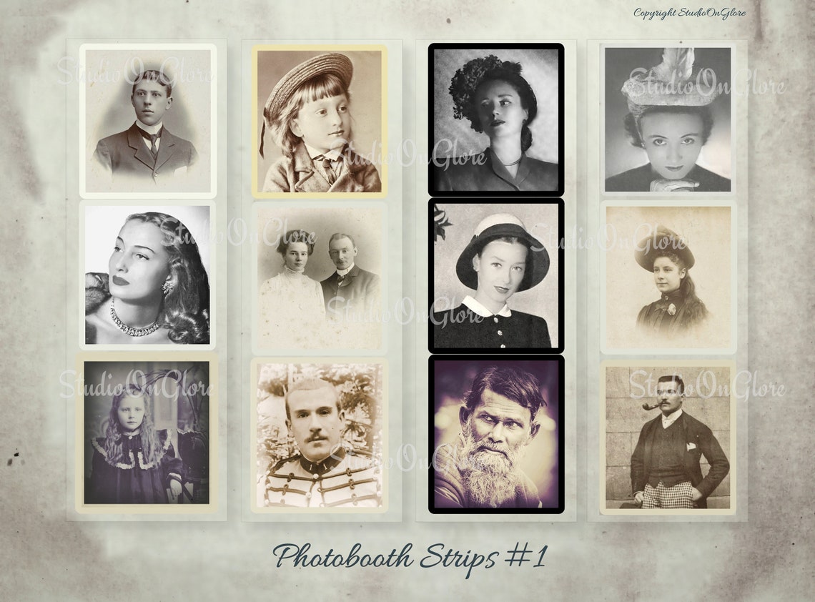 Vintage Photobooth Strips. 36 Printable Antique Photos on 12 - Etsy