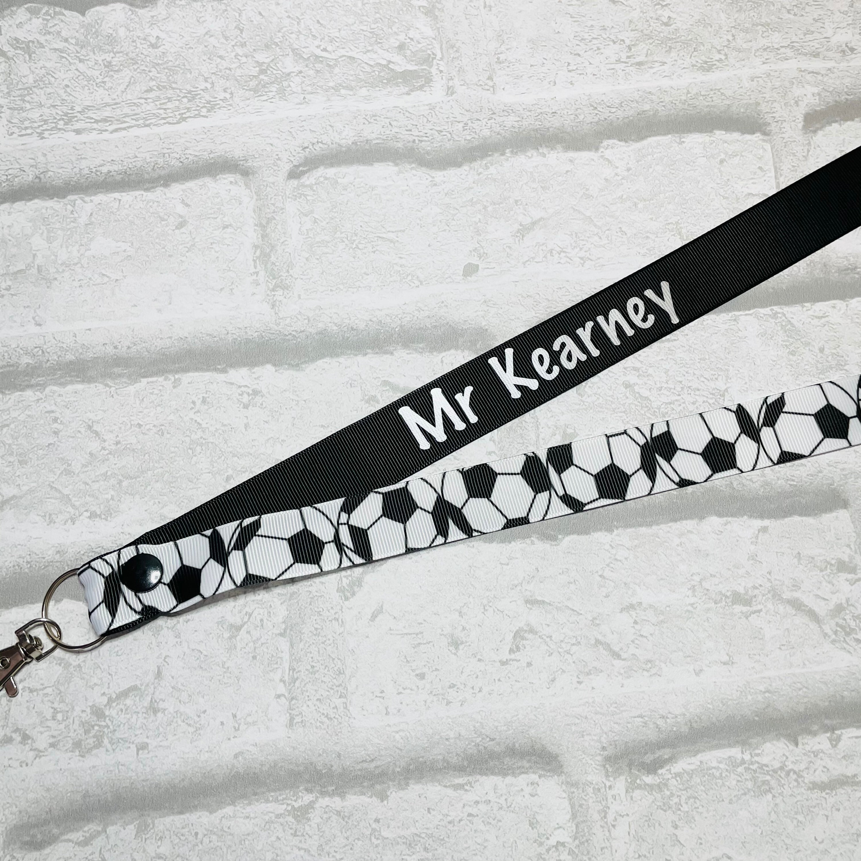 Personalised lanyard football or balls print soccer - Teacher, Midwif…