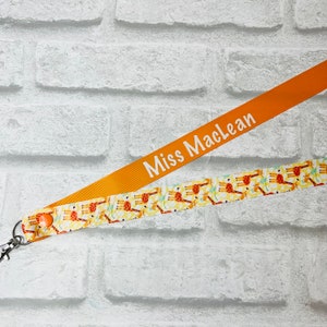 Giraffe Print Personalised Lanyard - Teacher Lanyard, Custom School Lanyard, Teacher Gift, Nursery Gift, Friend, End of Term