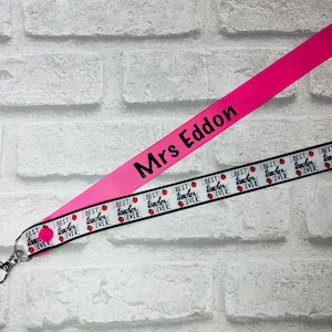 Best Teacher Ever Apple Personalised Lanyard - Teacher Lanyard, Custom School Lanyard, Teacher Gift, Nursery Gift, Friend, End of Term