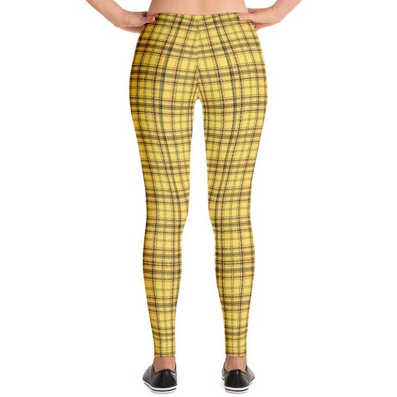 Style Yellow Plaid Leggings - Etsy