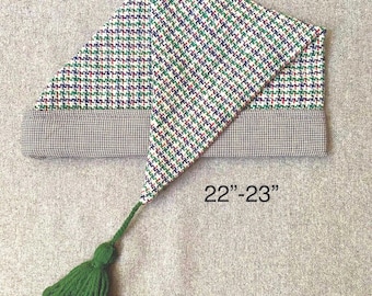 Green Wool & Cotton Hand-Stitched Sleeping Cap