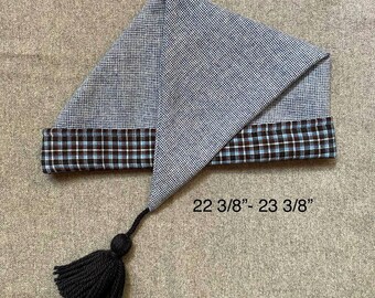 Blue Wool & Cotton Hand-Stitched Sleeping Cap
