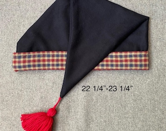 Blue Wool & Cotton Hand-Stitched Sleeping Cap