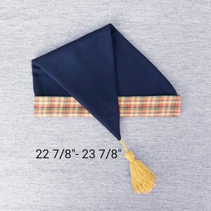 Navy Blue Wool & Cotton Hand-Stitched Sleeping Cap image 1