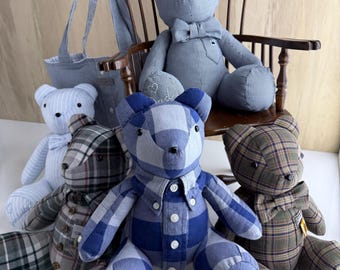 Memory Bears, Cherished Keepsake, handmade bear, custom bear, baby’s clothing bear, wedding bear, commemorative bear, gift ideas