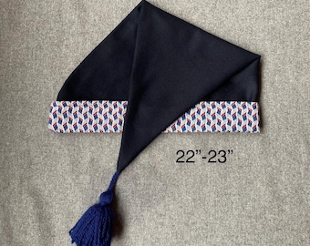 Navy Wool & Cotton Hand-Stitched Sleeping Cap