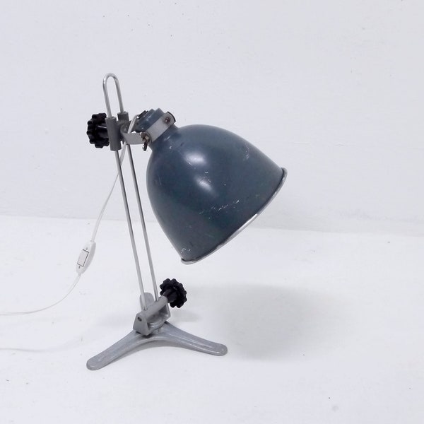 Vintage Industrial Metal Desk Lamp, Mid-Century 1960's 1970's