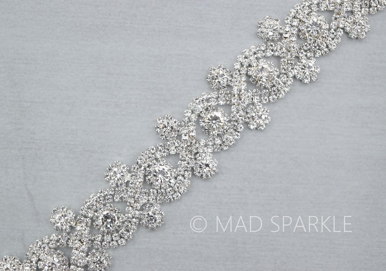 Rhinestone Applique Crystal Trim by the yard fancy 1 Etsy