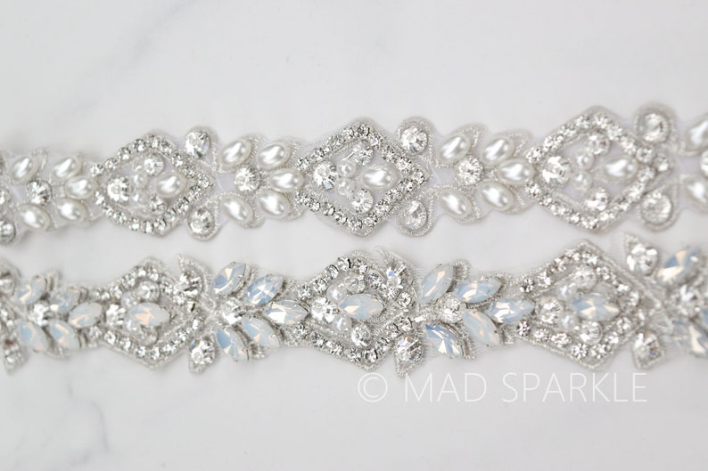 Opal Rhinestone Trim by the Yard/ Pearl Beaded Wedding Trim Etsy Israel