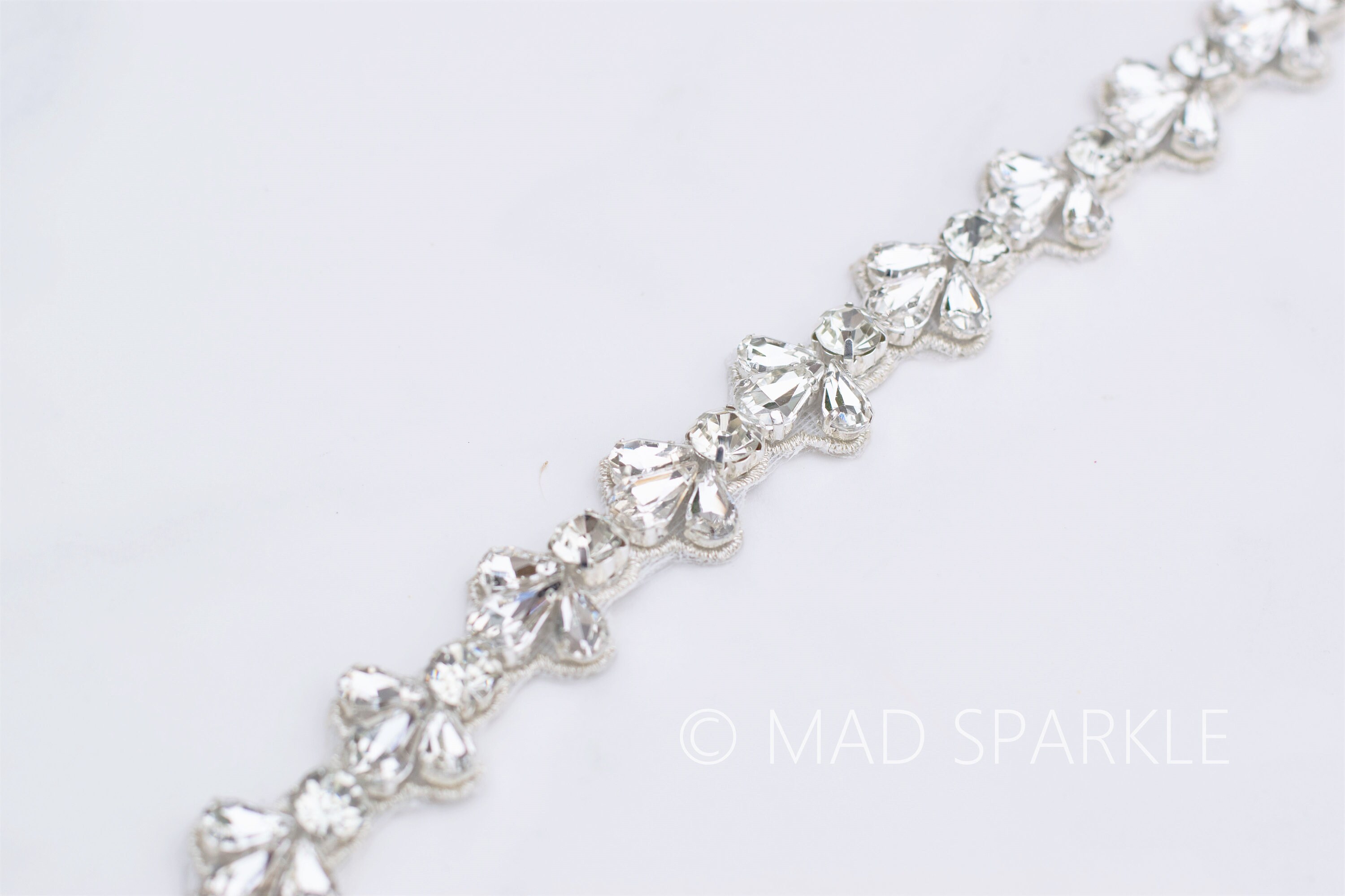 Leaf Rhinestone Applique Crystal Trim by the Yard Bridal Etsy