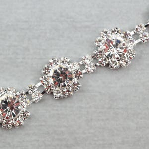 Rhinestone Trim by the yard, bridal trim, luxury rhinestone banding, rhinestone metal trim, silver rhinestone Applique/M024