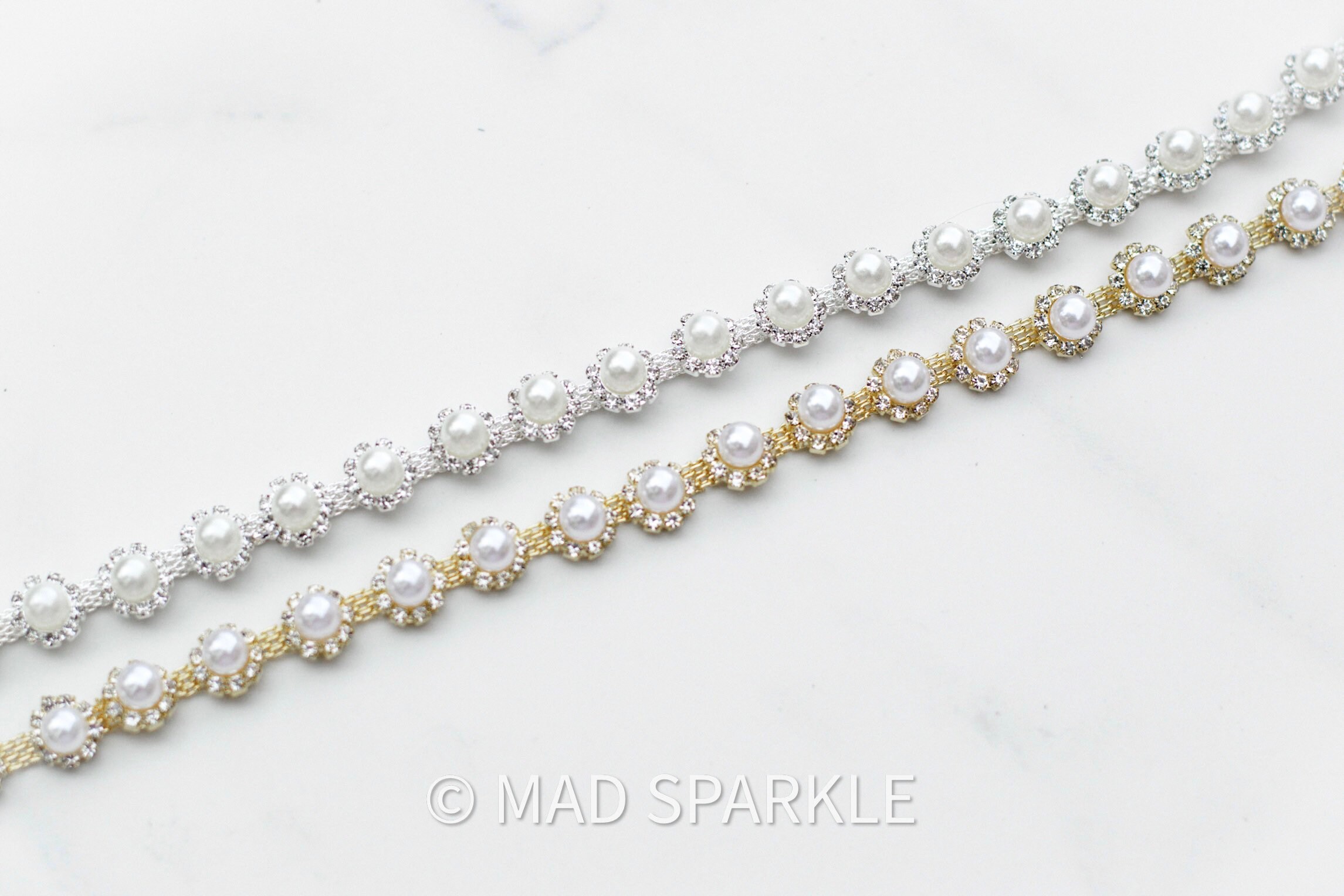 Rhinestone and Pearl Trim by the Yard Bridal Trim Luxury Etsy