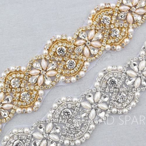 Rose Gold Rhinestone Trim by the Yard Bridal Trim Luxury Etsy