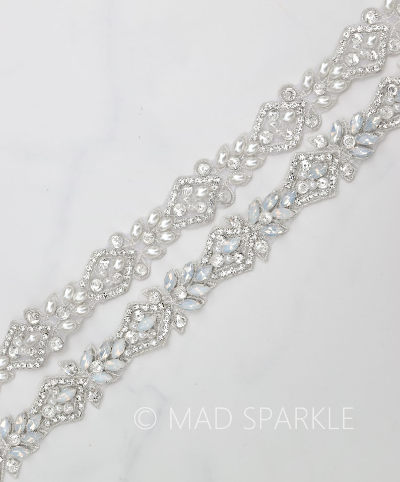 Opal Rhinestone Trim by the Yard/ Pearl Beaded Wedding Trim Etsy Israel