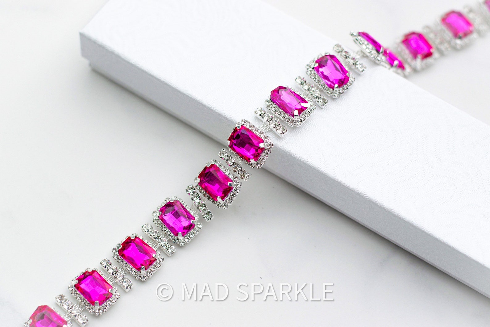 Fuchsia Crystal Rhinestone Trim by the Yard Hot Pink Fancy - Etsy