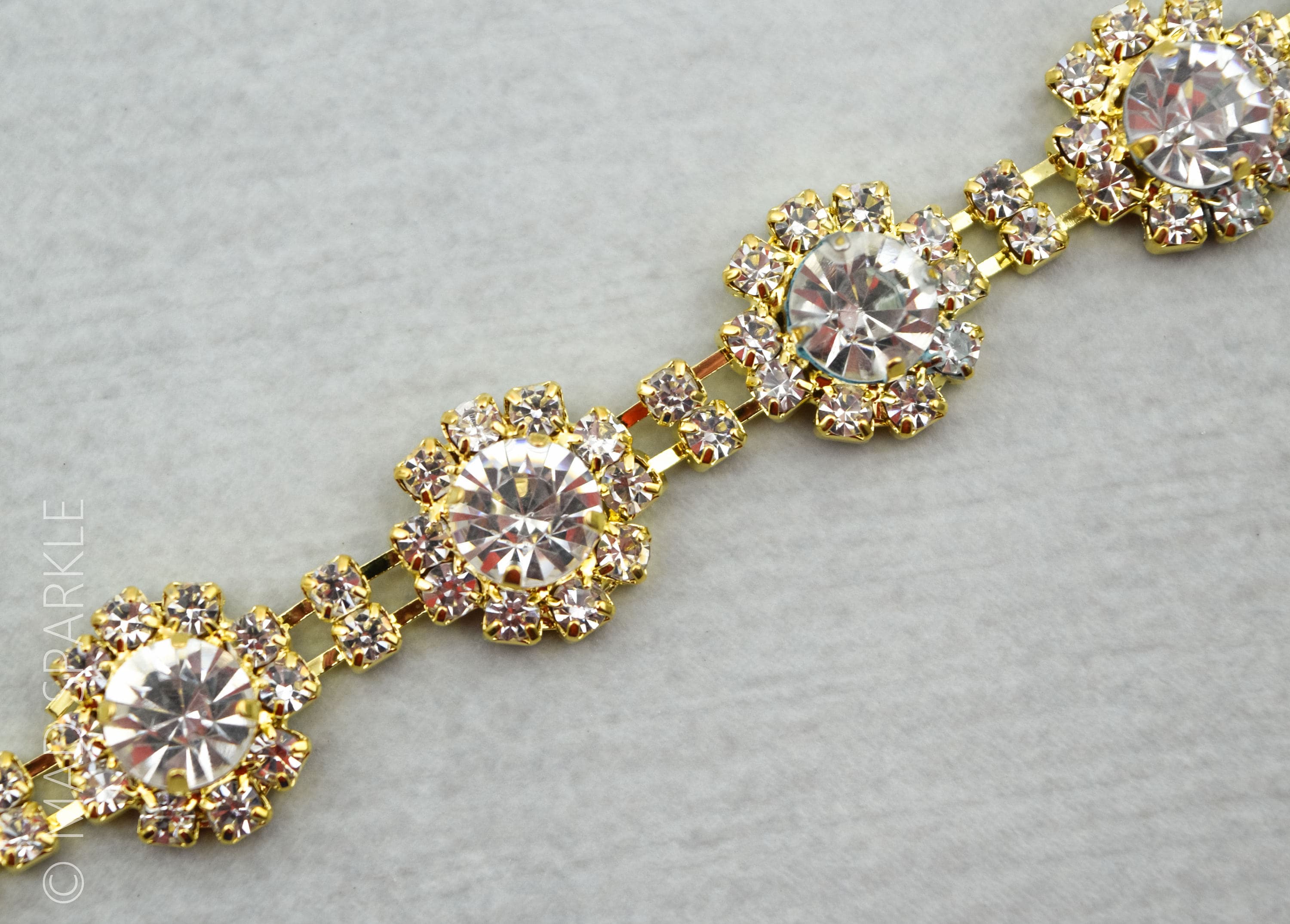 Gold Rhinestone Trim by the yard bridal trim luxury | Etsy