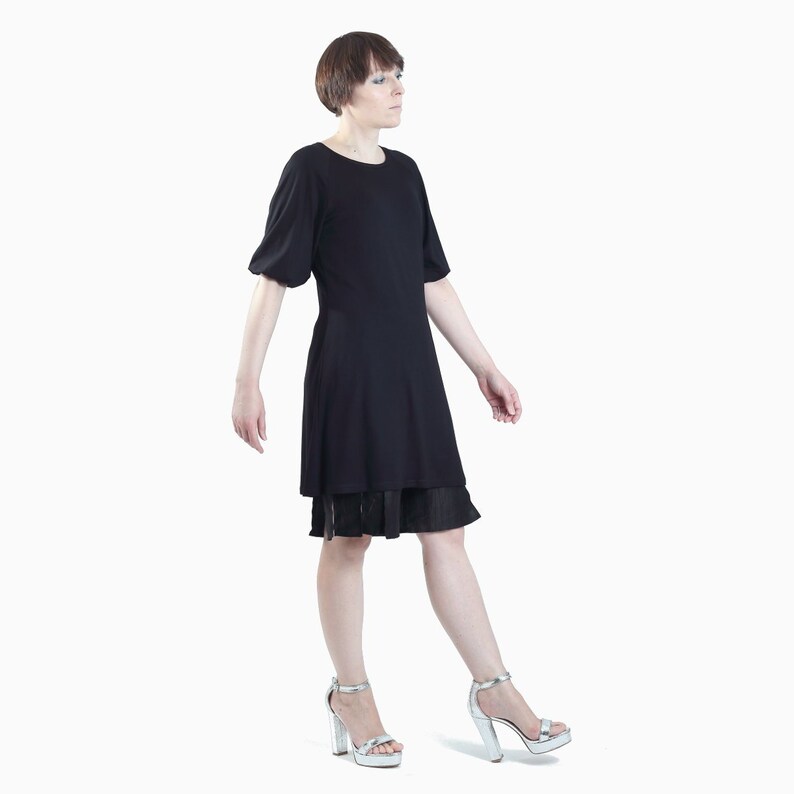 plain black dress knee length