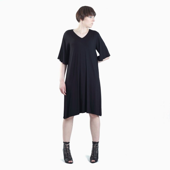 black jersey tunic top