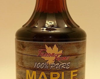 Pure Maple Syrup - Faxon Farms - 32 oz Glass (Grade A Amber)