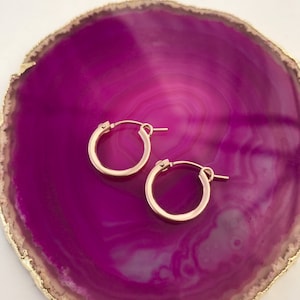 Mini Hoops // 14k Gold Filled & Rose Gold Filled Huggie Earrings// Small Hoops// 15mm