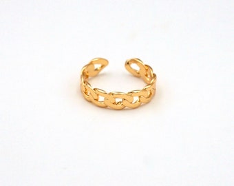 Sunset Chain Ring // Adjustable, Gold, Silver // Au Courant x Sam Ozkural Jewelry