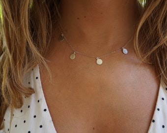 Mermaid Glow Coin 14k Gold Filled, 14k Rose Gold Filled, or Sterling Silver Necklace by, Au Courant x Sam Ozkural Jewelry