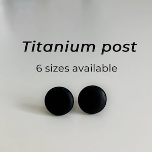 Simple studs, Titanium earrings, Matte black earring studs, Flat black studs, Contemporary studs, Everyday black studs, Hypoallergenic