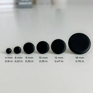 Simple studs black, Matte black earring studs, Unisex studs, Round black studs, Contemporary studs, Everyday black studs, Black ear studs