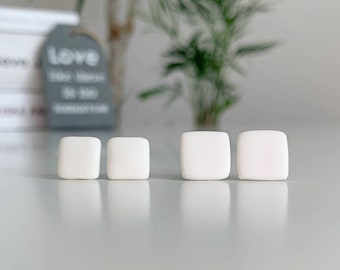 White earrings square, Simple geometric studs, Everyday stud earrings, Simple white studs, Minimal earrings white, Square post stud earrings