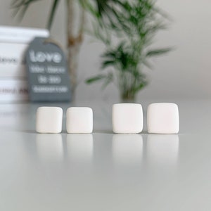 White earrings square, Simple geometric studs, Everyday stud earrings, Simple white studs, Minimal earrings white, Square post stud earrings