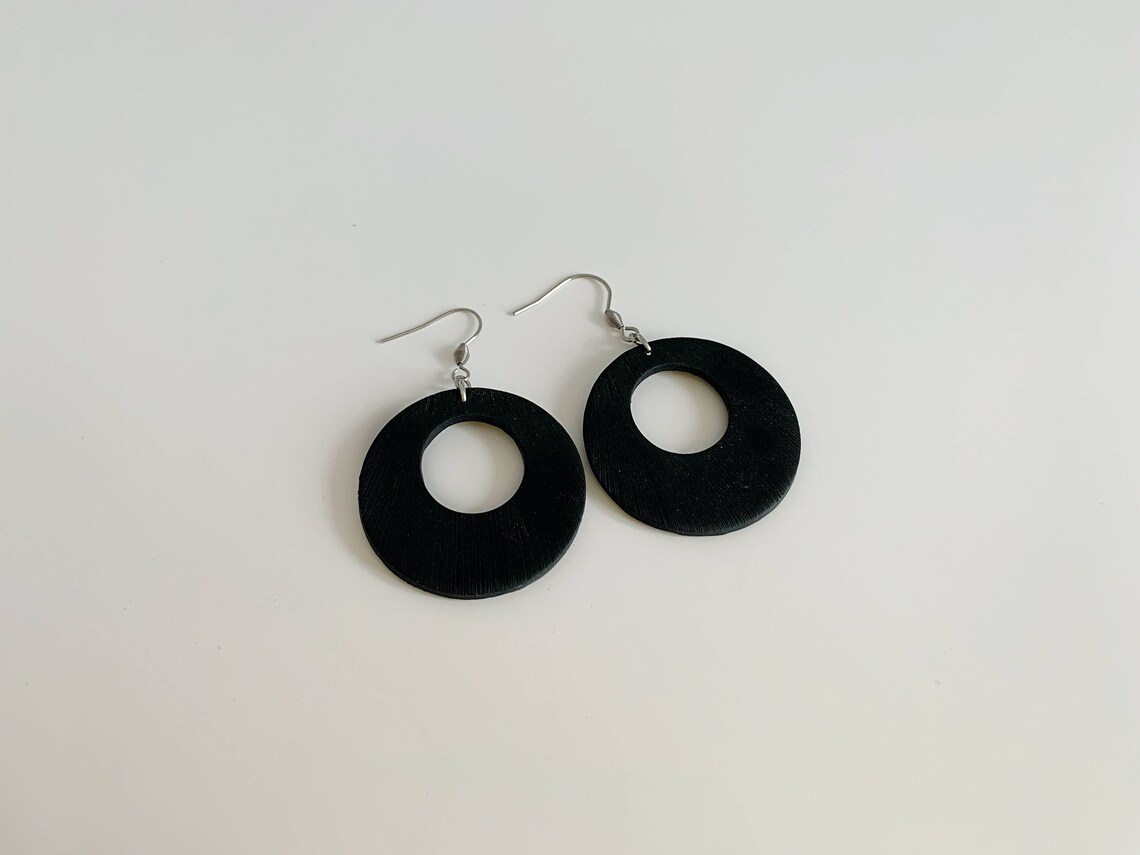 Black Dangle Earrings Black Drop Earrings Black Jewelry Etsy