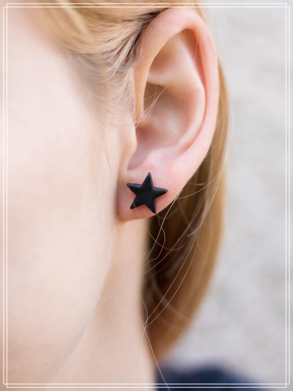 Black star earrings deals