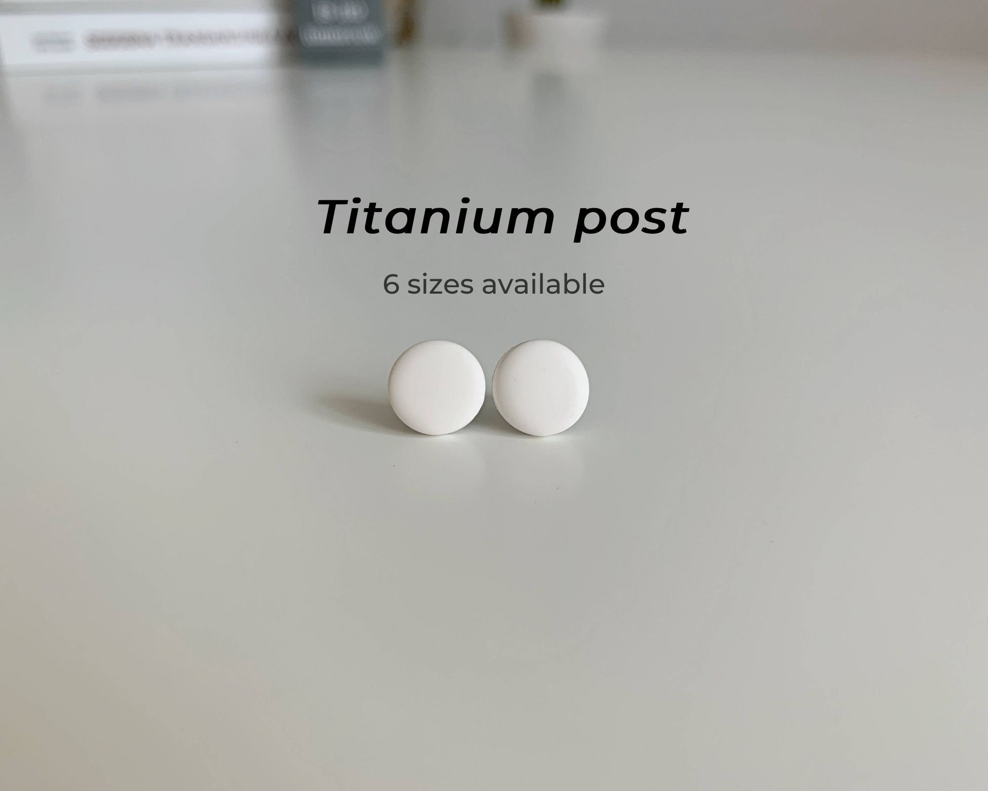 White studs, Titanium posts, White round earrings, Earrings for men, White stud earrings, Mens studs, Earrings for sensitive ears, Mens gift