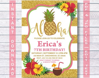 aloha invitation etsy