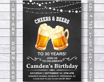 30th birthday invitations etsy