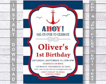 nautical invitation etsy