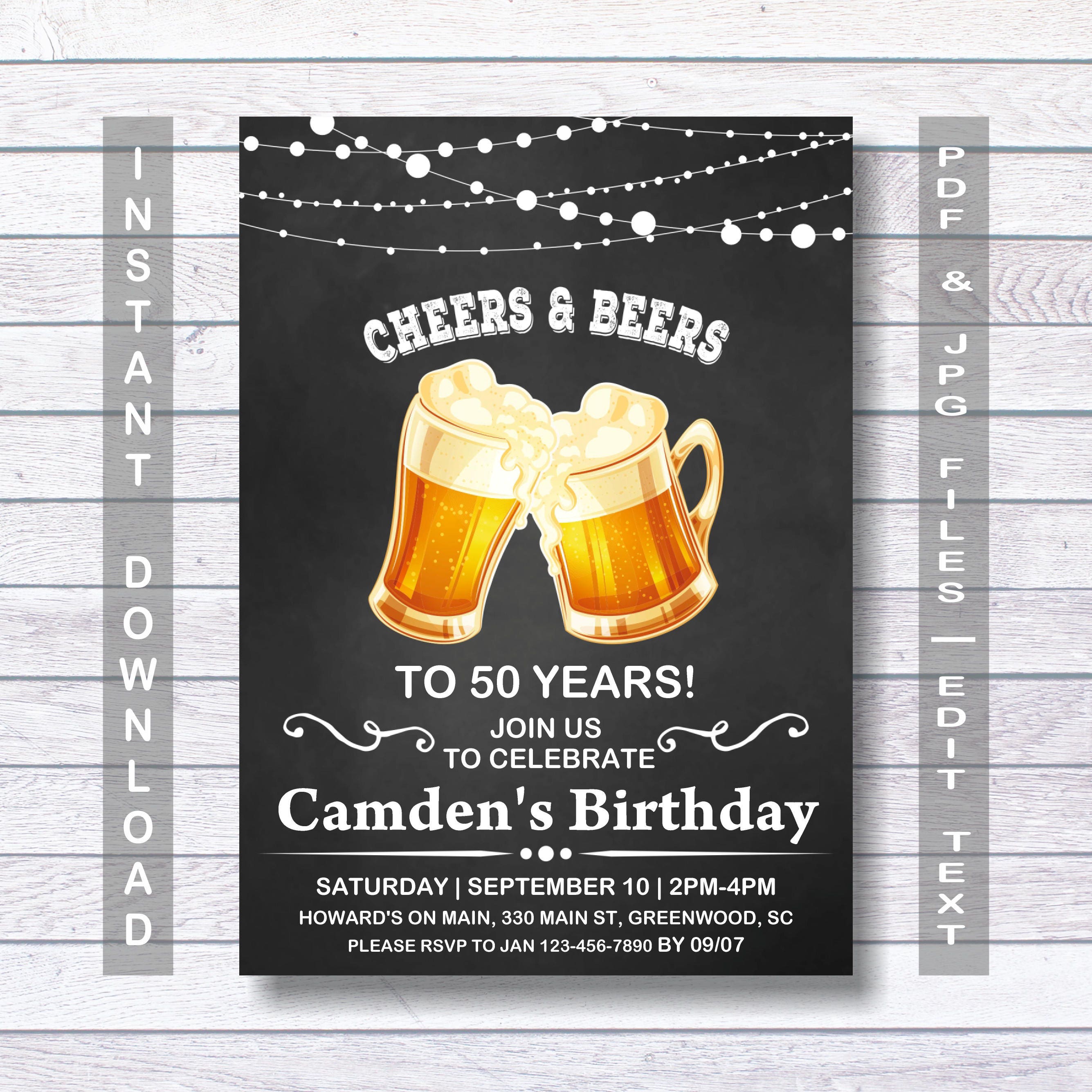 50th Birthday Invitation Its A Surprise Instant Download Etsy