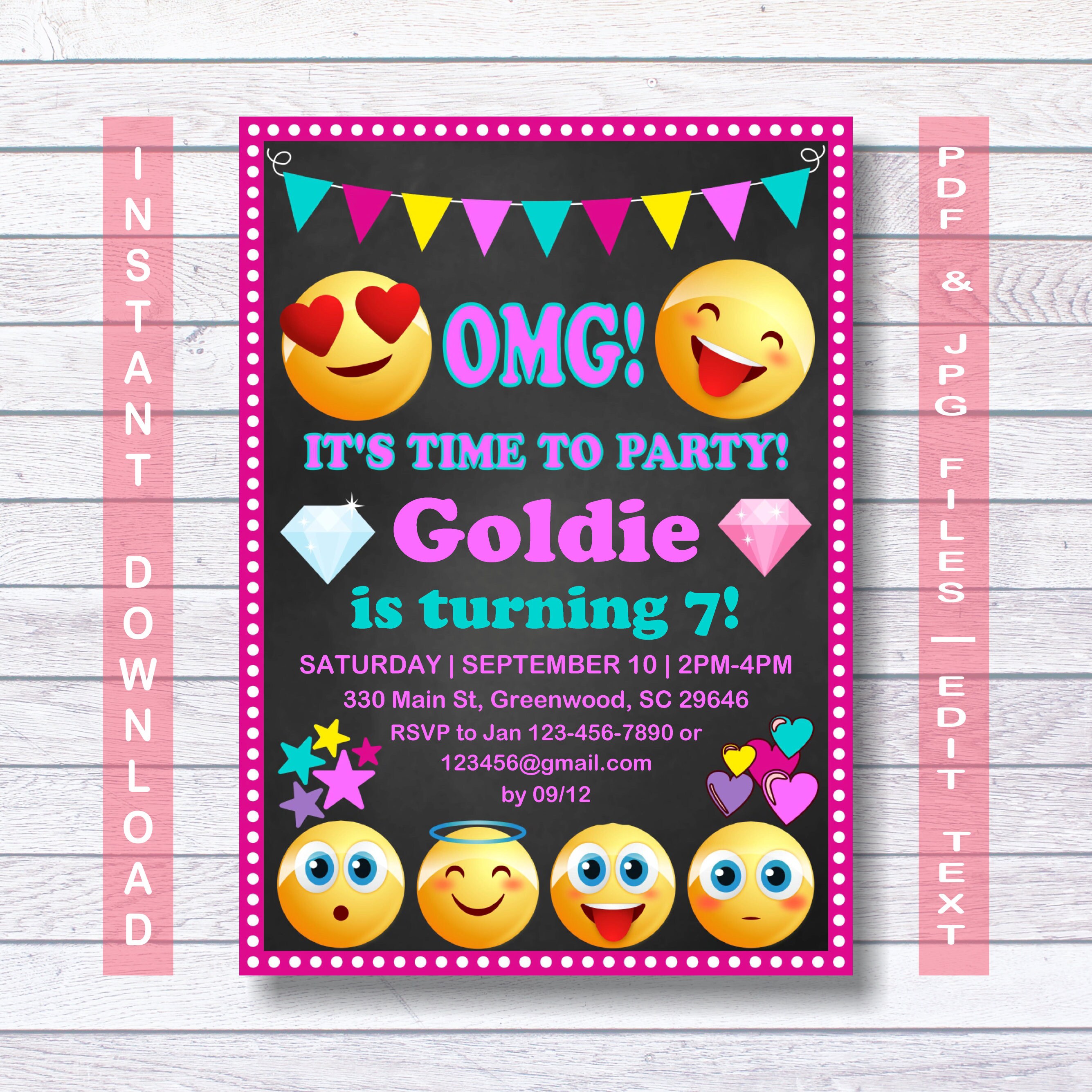 Emoji Birthday Invitation Emoji Invitation Emoji Birthday Images and