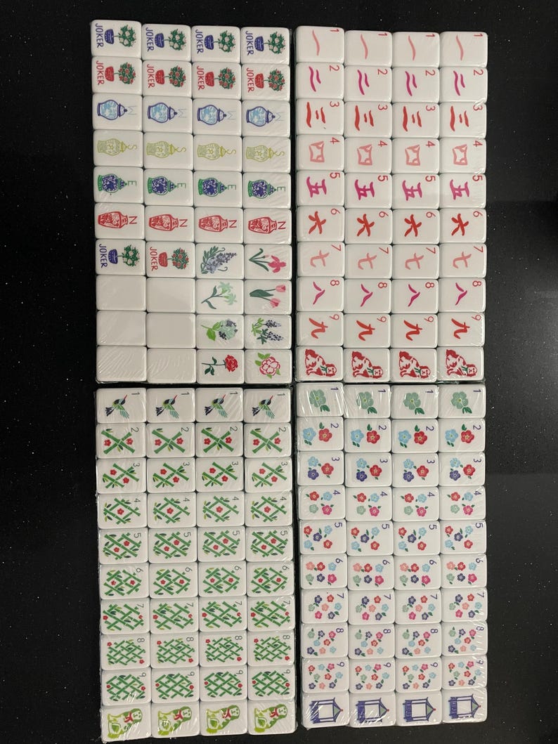 NEW American Mahjong Tiles Set - 160 Tiles, 4-layer engraved acrylic ( RED) image 3