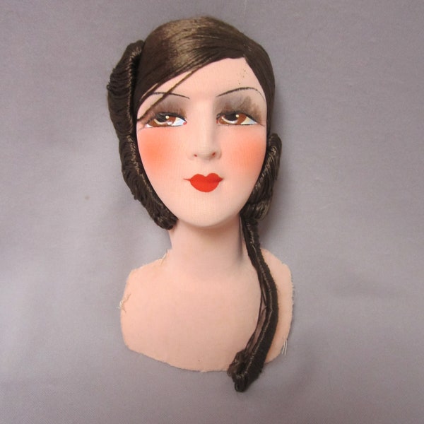 8" Boudoir doll Head Dark Brown Hair